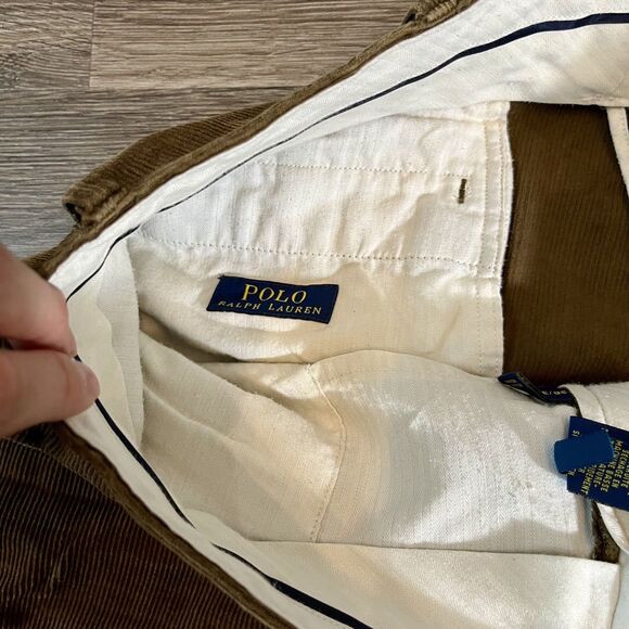 Polo Ralph Lauren Pants Mens 36X32 Brown Corduroy Stretch Classic Fit Preppy - Picture 4 of 13